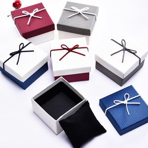 Eco-Friendly Rigid Jewelry Packaging <b>Box</b> for Bracelet Necklace Watch Customizable Wax Coated Paper Bowknot <b>Gift</b> <b>Box</b> Light Luxury - Product Image 2