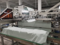 Machine à coudre à plat haute efficacité 4 côtés, fonctionnement à un bouton pour l'usine de textiles domestiques