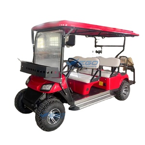 Voiturette de golf électrique 5 places rouge, homologuée pour la route, certifiée CE, style européen, en promotion - Product Image 1