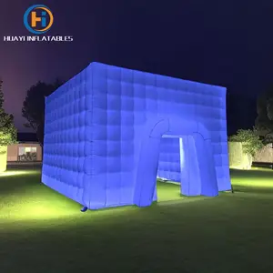 Carpa de fiesta de boda inflable de Iglesia móvil grande de 6x6m con luz LED para fiestas o eventos al aire libre