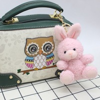 Vente en gros de peluches personnalisées mignonnes en forme d'ours et de lapin, mini ours en peluche, porte-clés, pendentif, 12 cm, rembourrage en coton PP, marque YS