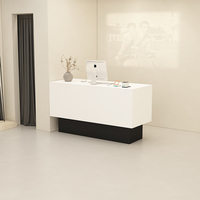 Comptoir de caisse simple et moderne pour magasin de vêtements féminins, petite table de bar, comptoir noir, bureau de réception pour salon de coiffure, comptoir de spa personnalisé
