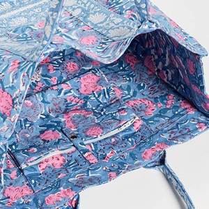 Custom All-Floral Embroidery Printed Waterproof Large Capacity Cotton Canvas Tote Handbags Women Open <b>Top</b> Portable Winter - Product Image 3