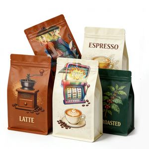 PackSeek Koffiezak Ziplock Stand-up Pouch Op maat bedrukt Aluminiumfolie Kraft Plastic Koffieverpakking Zak 12 oz 16 oz - Product Image 1