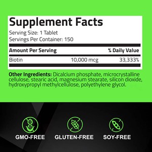 Tabletas de Biotina de Marca Privada con Fosfato Dicálcico y Celulosa Microcristalina para el Apoyo al Metabolismo Energético - Product Image 2