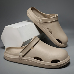 Sandalias transpirables antideslizantes de suela gruesa para hombre, material EVA, tacón plano, color sólido, ropa de playa para exteriores, talla 35 46 - Product Image 1
