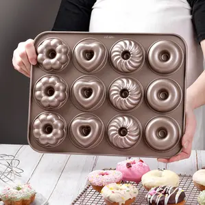 NEU Backofen Backform 12-Loch Multi-Form Donut Kuchen form Backblech Muffin Madeleine Backform Kuchen form zum Backen