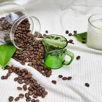 Tasse à mesurer le café et les liquides, 70 ml, verte, moderne, à double bec, résistante à la chaleur, écologique, avec poignée de barista, outils pour café et thé