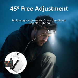 Lampe frontale LED rechargeable portable avec capteur, légère, batterie lithium-ion, pour sports de plein air, chasse, course à pied, randonnée - Product Image 4