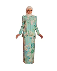 Women Hot Sale Beading Muslim Clothing Islamic Clothing Abaya Elegant Black Lace Dress With Patten