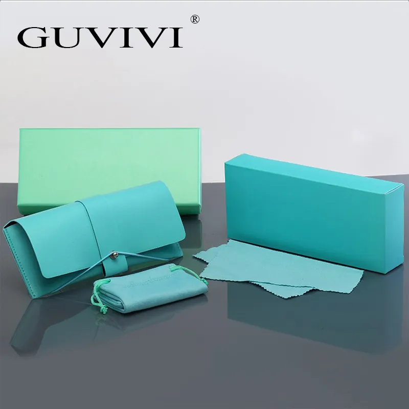 GUVIVI卸売ファッションアイウェアカラーケース折りたたみサングラスケースカスタムロゴレザーPUメガネケース