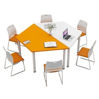 Ensemble de formation hexagonal, bureau mobile multifonctionnel trapézoïdal, table de réunion modulaire longue, mobilier intelligent pour étudiants