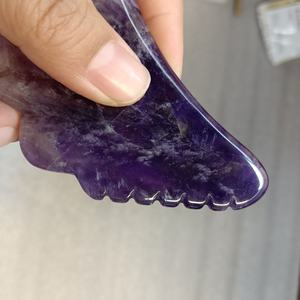 OEM Gua Sha Werkzeug lieferant Großhandel Lila Amethyst Gesichts walze und <span class=keywords><strong>Massage</strong></span> stein <span class=keywords><strong>Custom</strong></span> Design für Beauty Stone - Product Image 6
