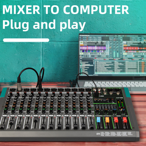 มิกเซอร์เสียงระดับมืออาชีพ PA12 รุ่นยอดนิยม 12 ช่องสัญญาณ สำหรับเชื่อมต่อ USB ใช้ในสตูดิโอ ลดราคาพิเศษ - Product Image 6