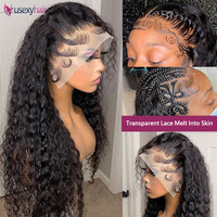 Perruque Lace Front Brésilienne de Haute Qualité 100% Cheveux Naturels pour Femme, Densité HD 250, 13x4, 32 Pouces, Ondulation Profonde, Sans Colle, Vente en Gros