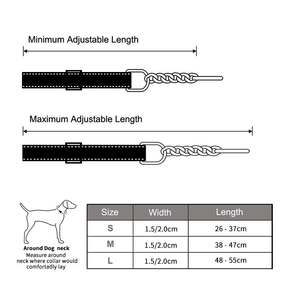 Collier de chaîne en Nylon réfléchissant pour chien, ajustable, avec chaîne en métal, pour la marche du chien, offre spéciale, - Product Image 4