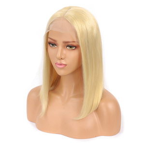 सस्ते पेरू 613 गोरा रंगीन बॉब विग, कच्चे कुंवारी पारदर्शी Hd पूर्ण फीता मानव बाल विग, 100% बॉब विग मानव बाल फीता सामने - Product Image 3