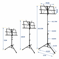 Support de partitions pliable portable en acier au carbone durable, réglable en hauteur, pour violon, guitare et orchestre