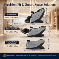 Fauteuil de massage inclinable de luxe à commande vocale IA avec mécanisme 3D et massage des pieds en trois étapes pour la relaxation à domicile
