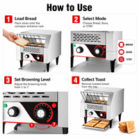 Grille-pain commercial électrique à chaîne, entièrement automatique, en acier inoxydable 304, 7 niveaux de cuisson, COOKAID TT-300 2200W pour boulangerie