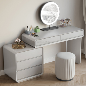 AOMISI <span class=keywords><strong>CASA</strong></span> Meuble de rangement design à succès, <span class=keywords><strong>coiffeuse</strong></span> en bois personnalisée, table de maquillage avec miroir LED en marbre - Product Image 1