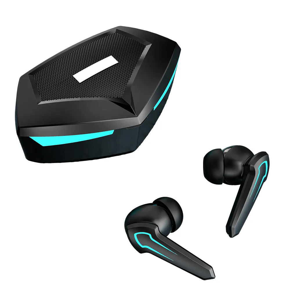 Baja latencia de manos libres Bluetooth auriculares para juegos estéreo TWS Bluetooth 5,0 auricular 9D estéreo impermeable Auriculares auriculares con micrófono