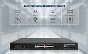 L2マネージドネットワーク16ポートギガビットPoEイーサネットスイッチ、2 SFP光ファイバー、VLAN、LACP、IGMP、SNMP、QoS、スタッカブル、52Gbps容量 - Product Image 2