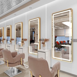 Mobilier de salon miroir pleine longueur à large led personnalisé miroir d'habillage miroir led de beauté pour barbier