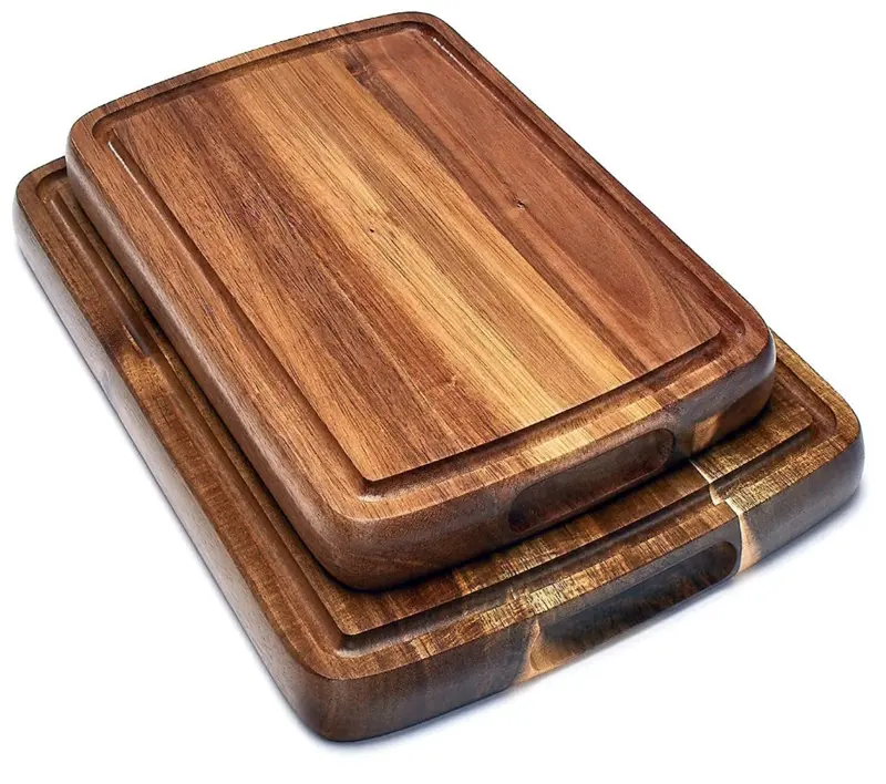 Custom wood chopping board with handle square acacia wooden kitchen cutting board