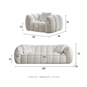 Canapé modulaire compressible de style français moderne, emballé sous vide, sans cadre, pour salon et appartement - Product Image 5