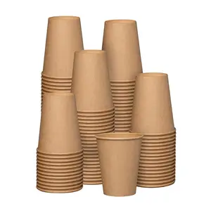 Chưa Tẩy Trắng 100% Sinh Thái Thân Thiện Với Tùy Chỉnh 12 Oz Kraft Giấy Nóng Dùng Một Lần Ly Cà Phê Bán Buôn