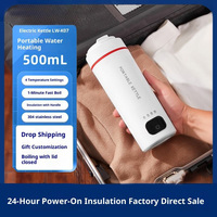 Hervidor Eléctrico Portátil USB de 500 ml para Oficina y Viajes, Mini Hervidor con Control Digital de Temperatura, Acero Inoxidable, Uso Doméstico K001