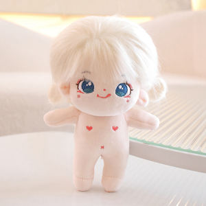 Bambola di pezza in cotone Kawaii da 20cm per bambine con scheletro in PVC incorporato in cartone animato bambola nuda per san valentino - Product Image 2