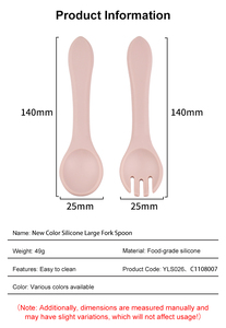 Non Toxic Infant Feeding Spoon Fork Kit <b>Microwave</b> Safe Heat Resistant Silicone Weaning Tableware Portable Travel Kids Flatware S - Product Image 2