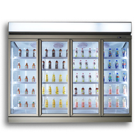 Refrigerador comercial Supermercado Pantalla vertical Vitrina Congelador Refrigerador