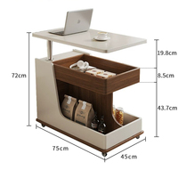Table console multifonctionnelle pliable en bambou, table d'appoint relevable en bois, mobilier de salon moderne et luxueux pour petits appartements