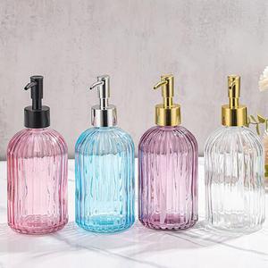 Bouteilles distributrices en verre vides de 420 ml pour lavage des mains, style vintage, bouteilles de shampoing en verre, distributeur de savon en gros avec <span class=keywords><strong>pompe</strong></span> - Product Image 5