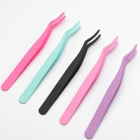 Herramientas de Accesorios para Pestañas de Alta Calidad Personalizadas, Aplicador de Pestañas de Metal de Marca Privada, Pinzas para Pestañas Doradas y Coloridas
