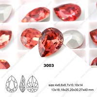 Perles de cristal en vrac en forme de goutte d'eau Dongzhou avec griffes en laiton couleur argent et strass en verre pour la fabrication de bijoux DIY