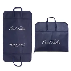 Custom Logo Garment Bags With Zipper Dust Suit Cover For Dresses Hang-Up Clothing Accessory Gown Cover
