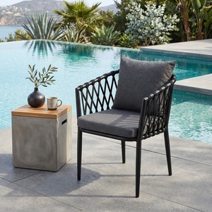 Chaise de <span class=keywords><strong>jardin</strong></span> de luxe en <span class=keywords><strong>aluminium</strong></span> et corde, résistante aux intempéries, pour villa et restaurant – Offre spéciale - Product Image 1