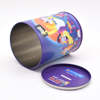 Tirelire en métal personnalisée en forme de dessin animé pour enfants, boîte à monnaie ronde en étain, tirelire en métal avec couvercle