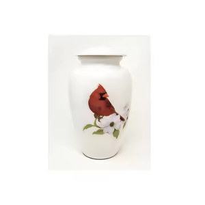 White Metal <b>Ashes</b> Container Adult Size Decorative Funeral Vase Memorial Storage Urn Classic Pattern Burial <b>Keepsake</b> Holder - Product Image 1