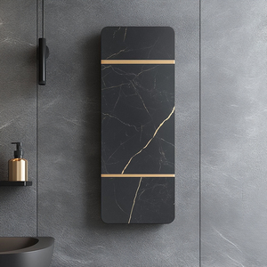 Radiateur chauffe-serviettes électrique mural double paroi en acier inoxydable noir pour hôtel, grand modèle à <span class=keywords><strong>eau</strong></span> <span class=keywords><strong>chaude</strong></span>, porte-serviettes de salle de bain - Product Image 3