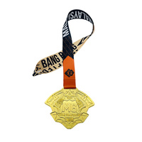 Medalla Personalizada del Campeonato Mundial M6 2025, Aleación de Zinc Chapada en Oro con Diseño de Penang, Malasia