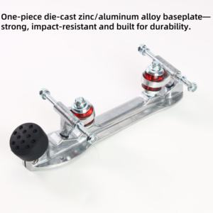 Placa de patín de ruedas de zinc fundido a presión duradera con tope de punta de goma Base de patín cuádruple para principiantes - Product Image 2