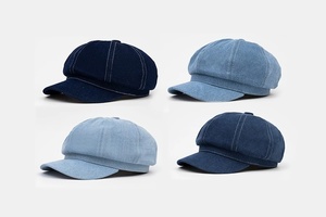 Nouvelle Casquette Gavroche Tendance Automne 2024 à 8 Panneaux, Chapeau Béret Grande Taille en Jean pour Femme, Idéal pour l'Extérieur et la Mode Féminine - Product Image 3