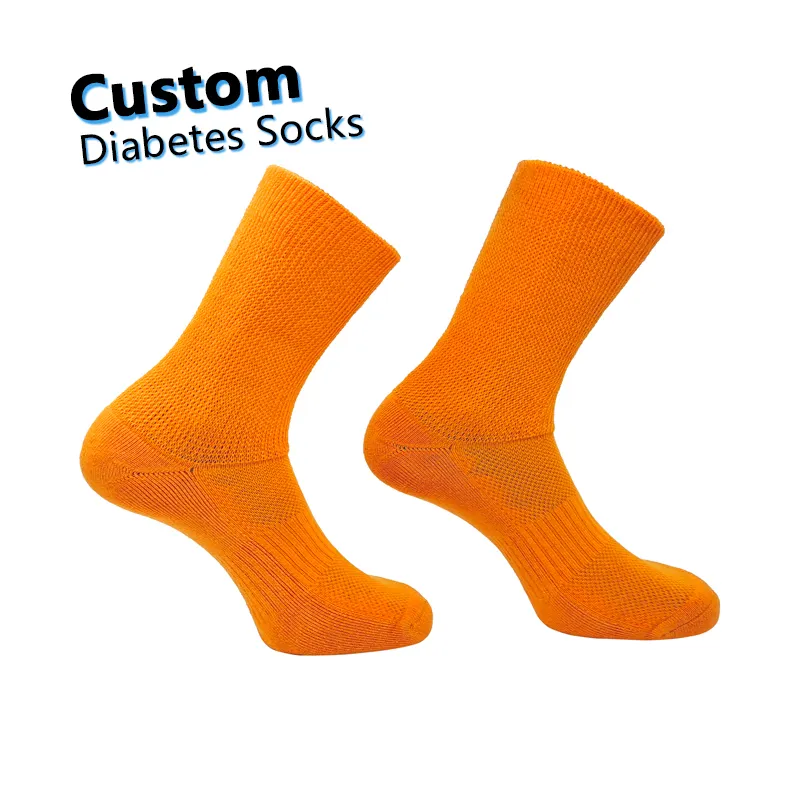 Diabetic Socks Latex Free Custom Hospital Breathable Cotton Diabetic Socks Medical Circulatory Non-binding Sock Unisex Crew