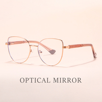 Modèle 2026 personnalisable : Lunettes anti-lumière bleue en métal pour femme avec branches à fil intégré – Élégantes et polyvalentes