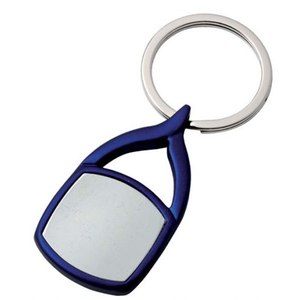 Portachiavi Blu Lucido con Nodo e Specchio per Uso Promozionale - Product Image 1